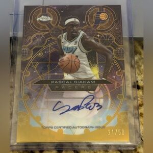 Pascal Siakam Topps Chromographs Style Card Gold Auto 21/50